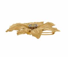 Buccellati Tri Color Gold Large Flower Motif Brooch Pin