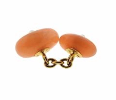 Trianon Pearl Gemstone Gold Oval Cufflinks