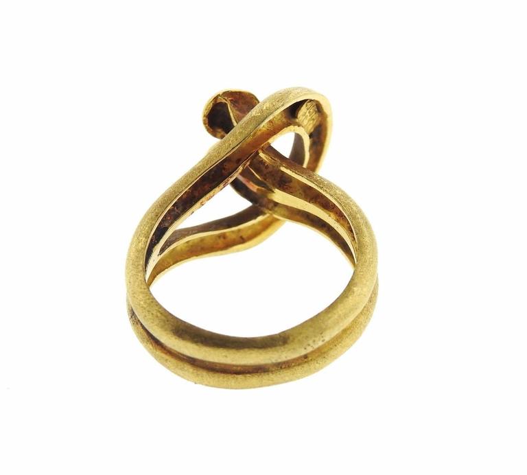 Zolotas Gold Hook and Eye Ring at 1stDibs