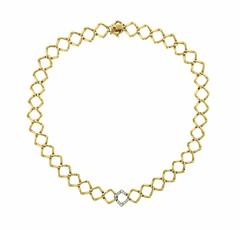 Tiffany & Co. Paloma Picasso Diamant-Gold-Platin-Kettenglied-Halskette