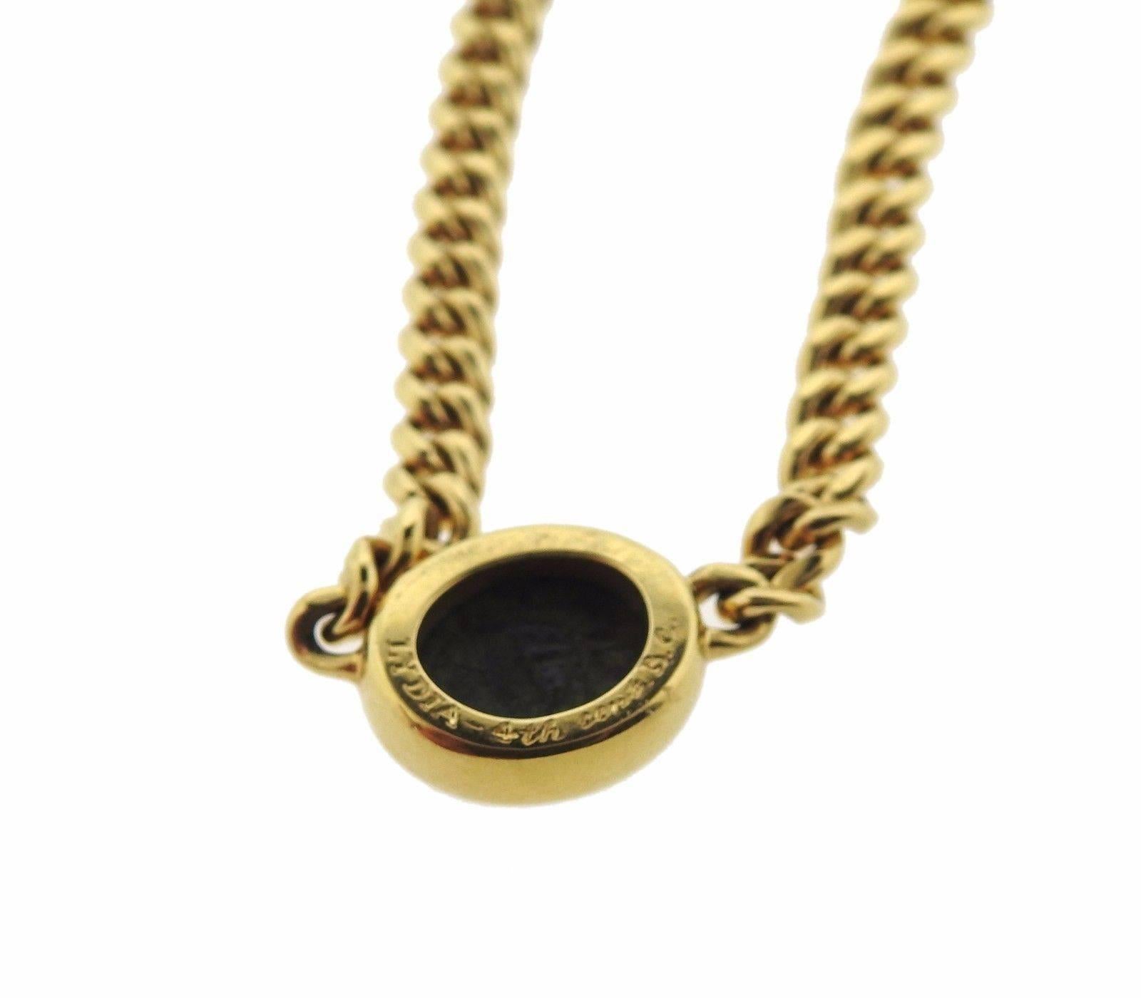 Bulgari Lydia 4th Century BC Ancient Gold Coin Chain Necklace In Excellent Condition In Lambertville, NJ