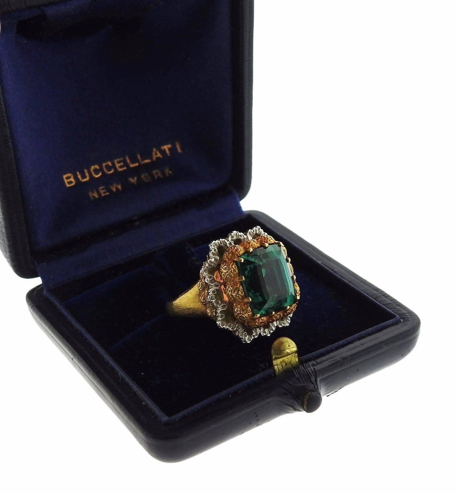 Buccellati Tourmaline Gold Ring In Excellent Condition In Lambertville, NJ