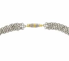 Buccellati Gold Three Strand Diamond Station Necklace