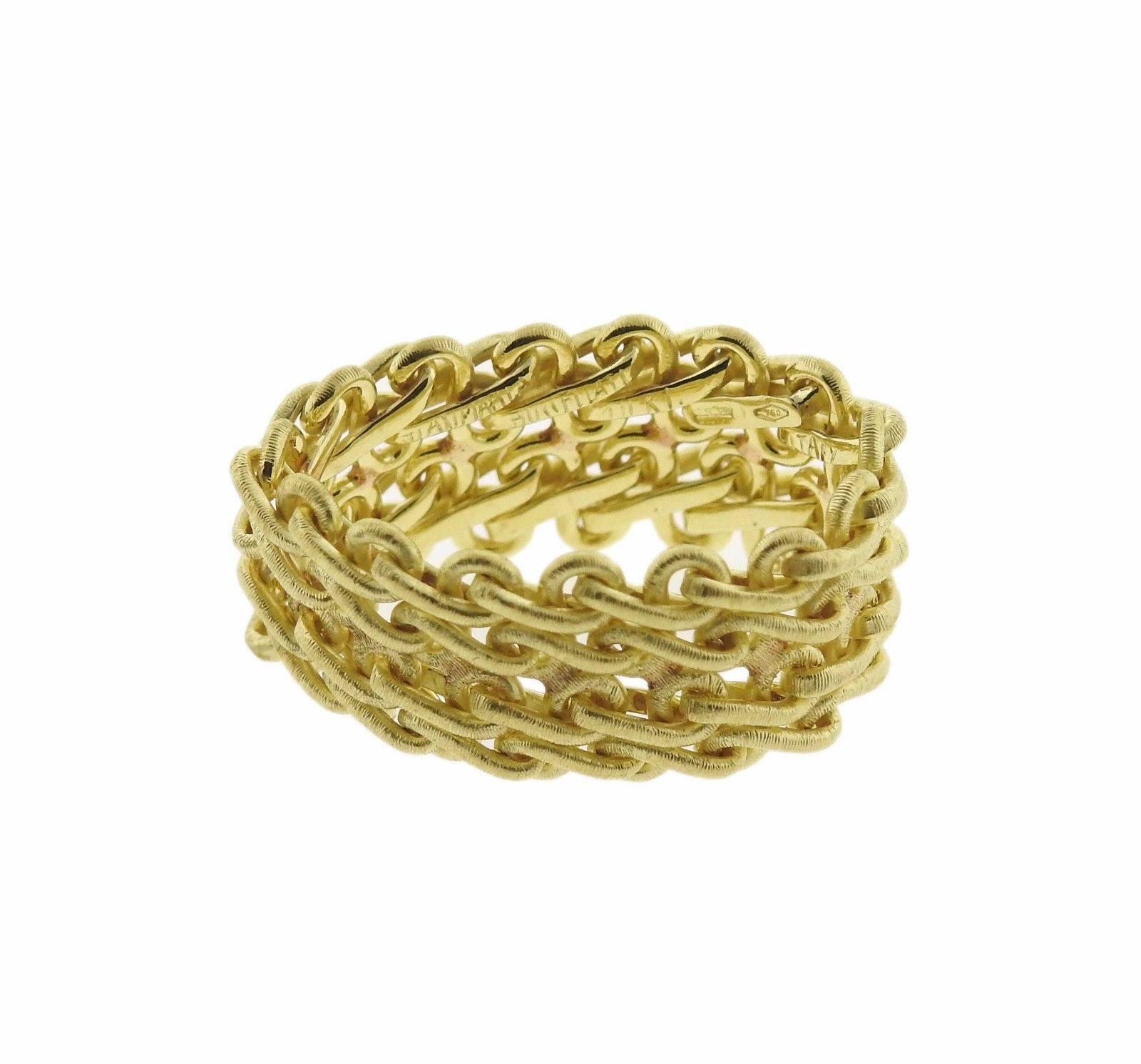 Buccellati Gold Flexible Link Band Ring In Excellent Condition In Lambertville, NJ