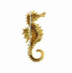 Buccellati Gold Sea Horse Brooch Pin