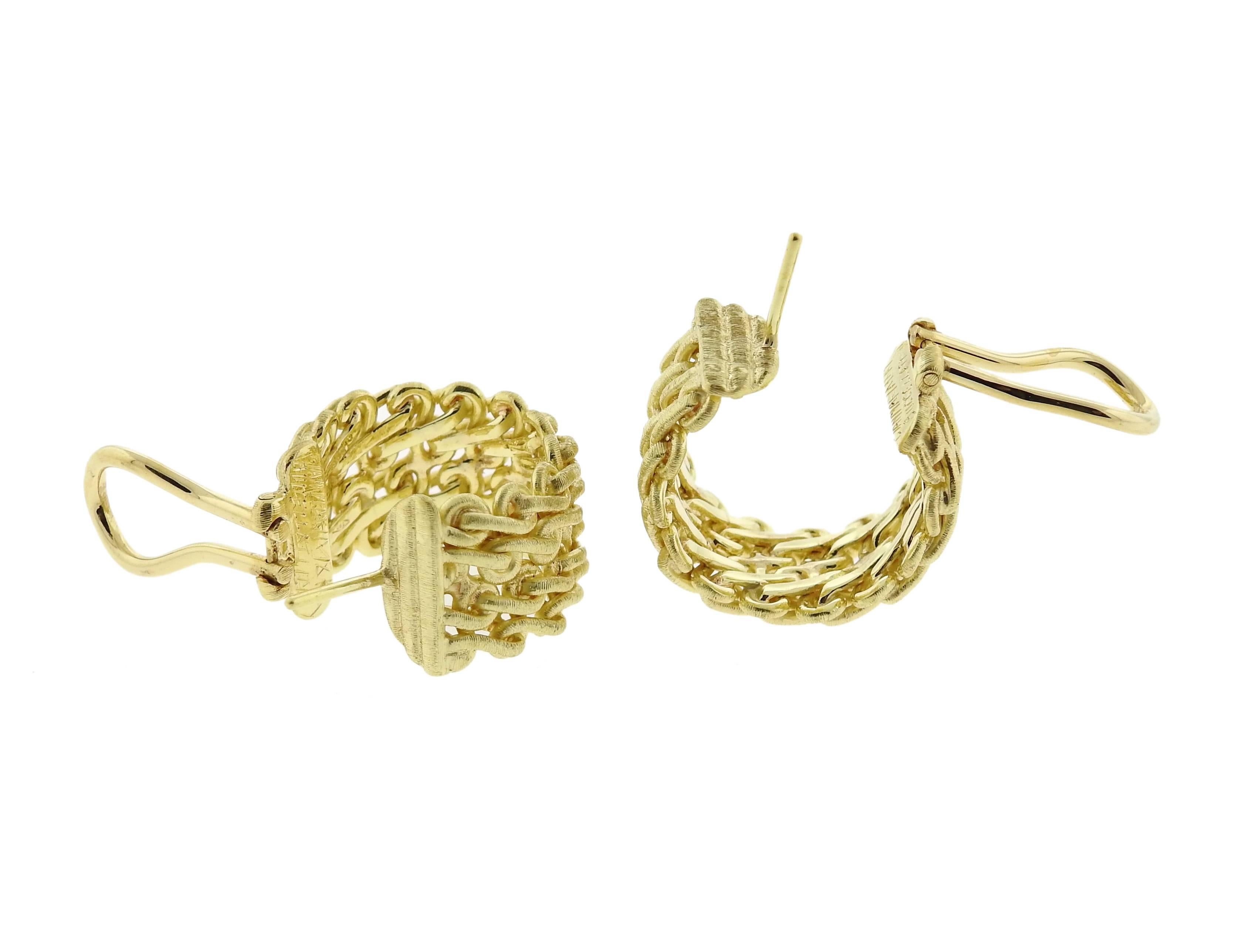 Women's or Men's Buccellati Gold Link Hoop Earrings
