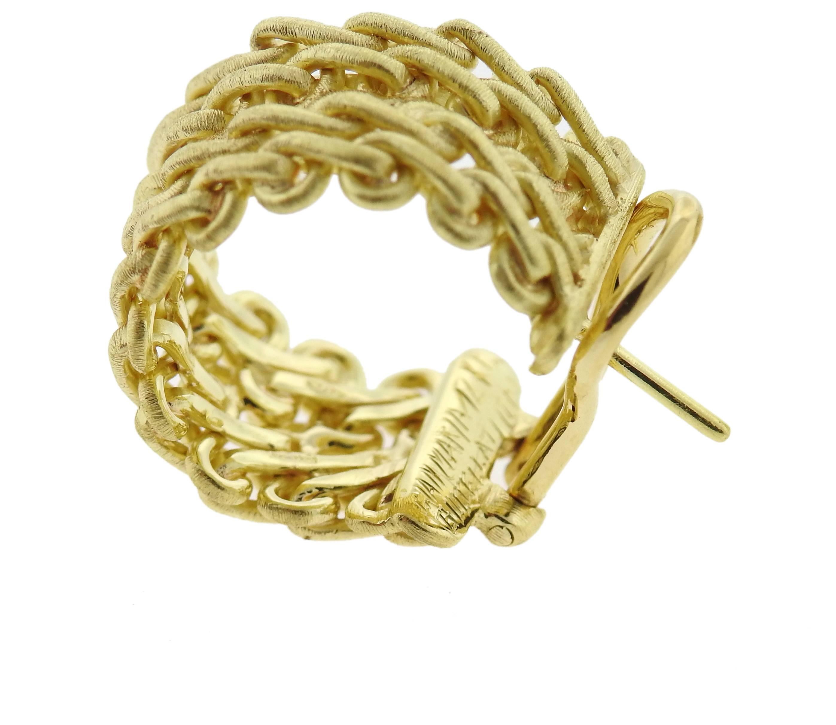 Buccellati Gold Link Hoop Earrings 1
