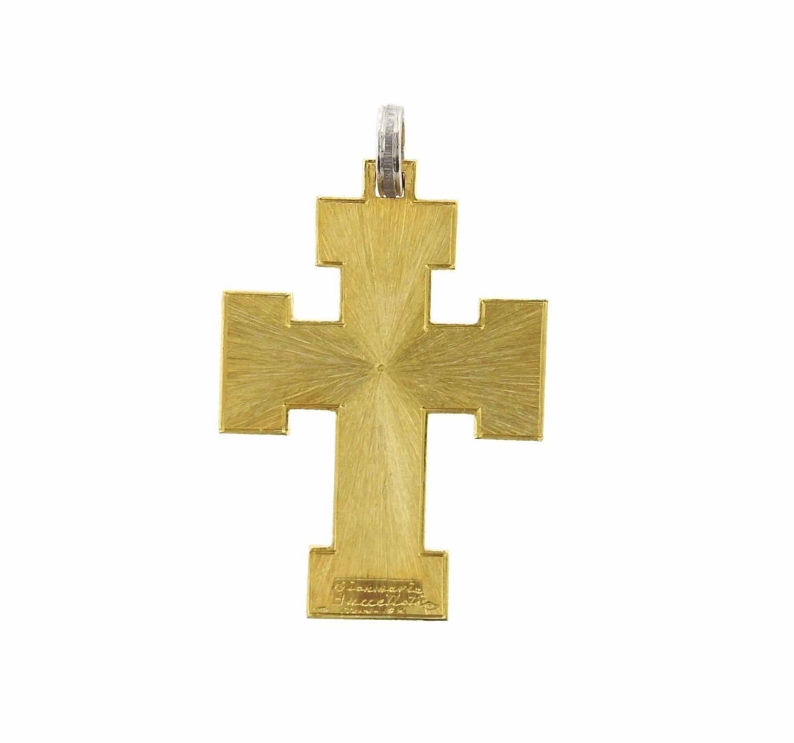Women's or Men's Buccellati Gold Large Cross Pendant