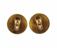 Ilias Lalaounis Gold Sodalite Disc Earrings