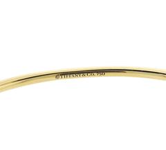 Tiffany & Co. Metro Hinged Diamond Gold Bangle Bracelet