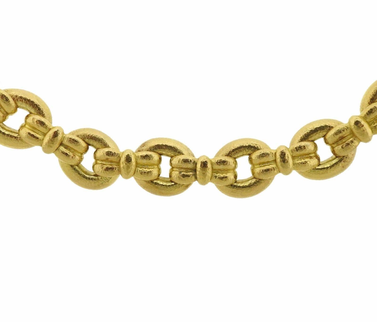 Massive Elizabeth Locke Gold Link Necklace In Excellent Condition In Lambertville, NJ