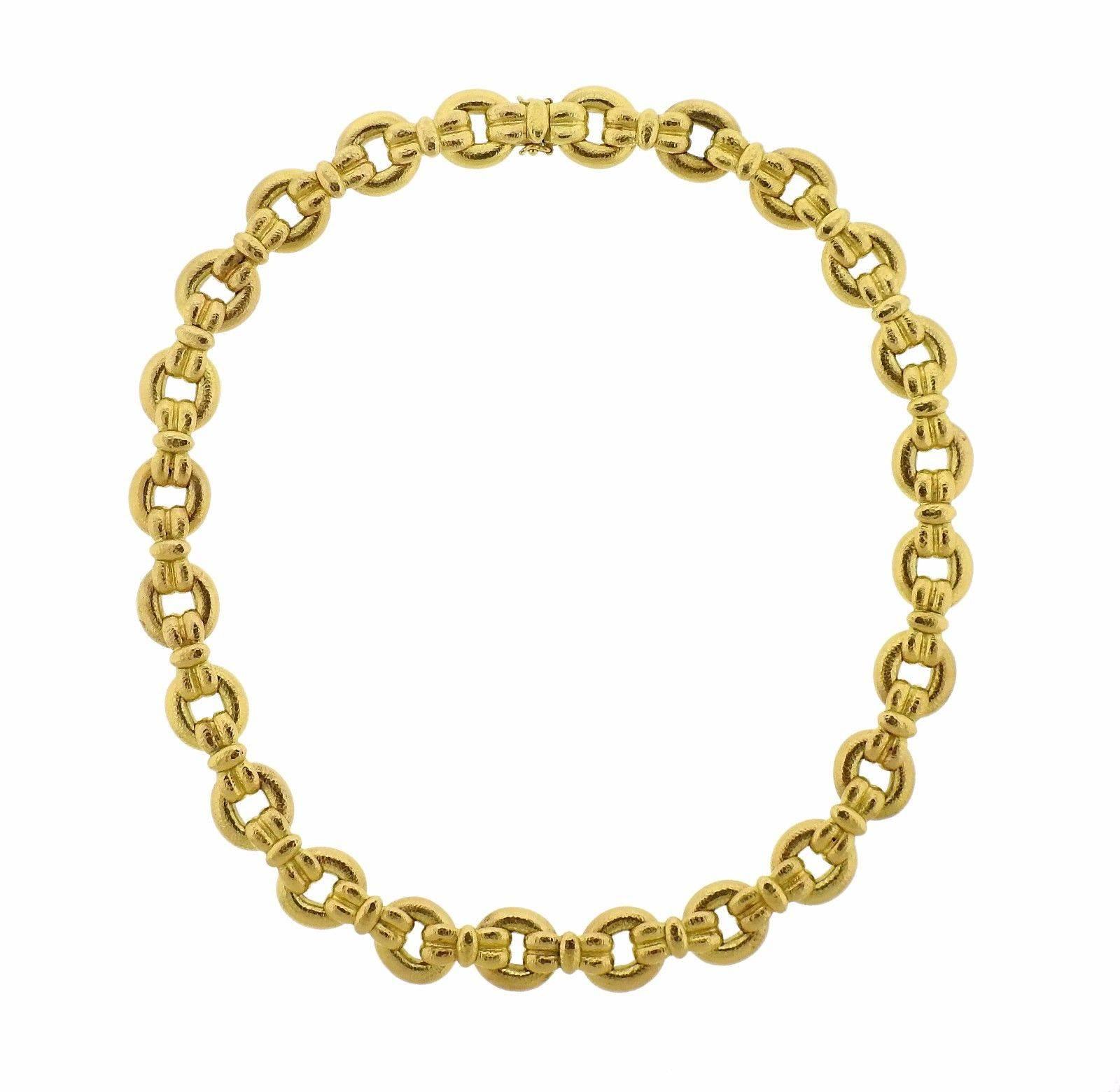 Massive Elizabeth Locke Gold Link Necklace