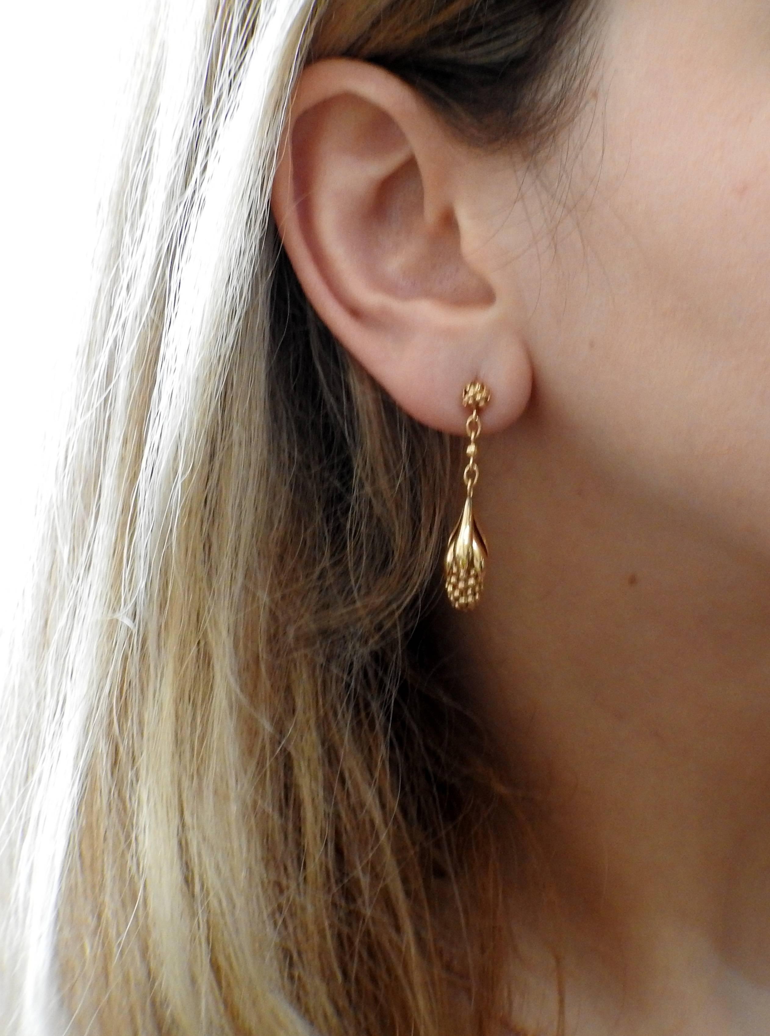 Women's Georg Jensen Gold Drop Earrings