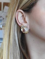 Seaman Schepps Gold Crystal Shell Motif Earrings
