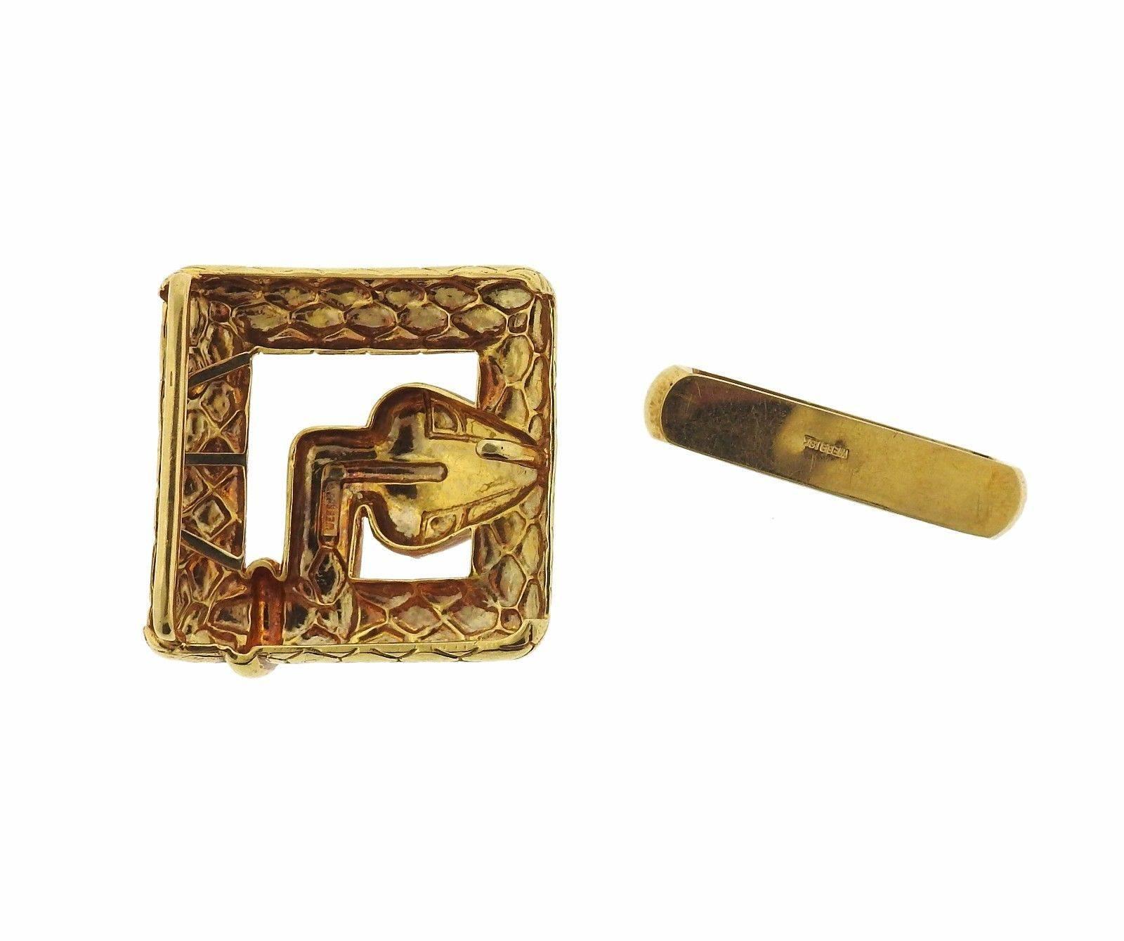 David Webb Gold Snake Belt Buckle In Excellent Condition In Lambertville, NJ
