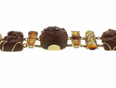Seamans Schepps Gold Chalcedony Citrine Snuff Bottle Bracelet