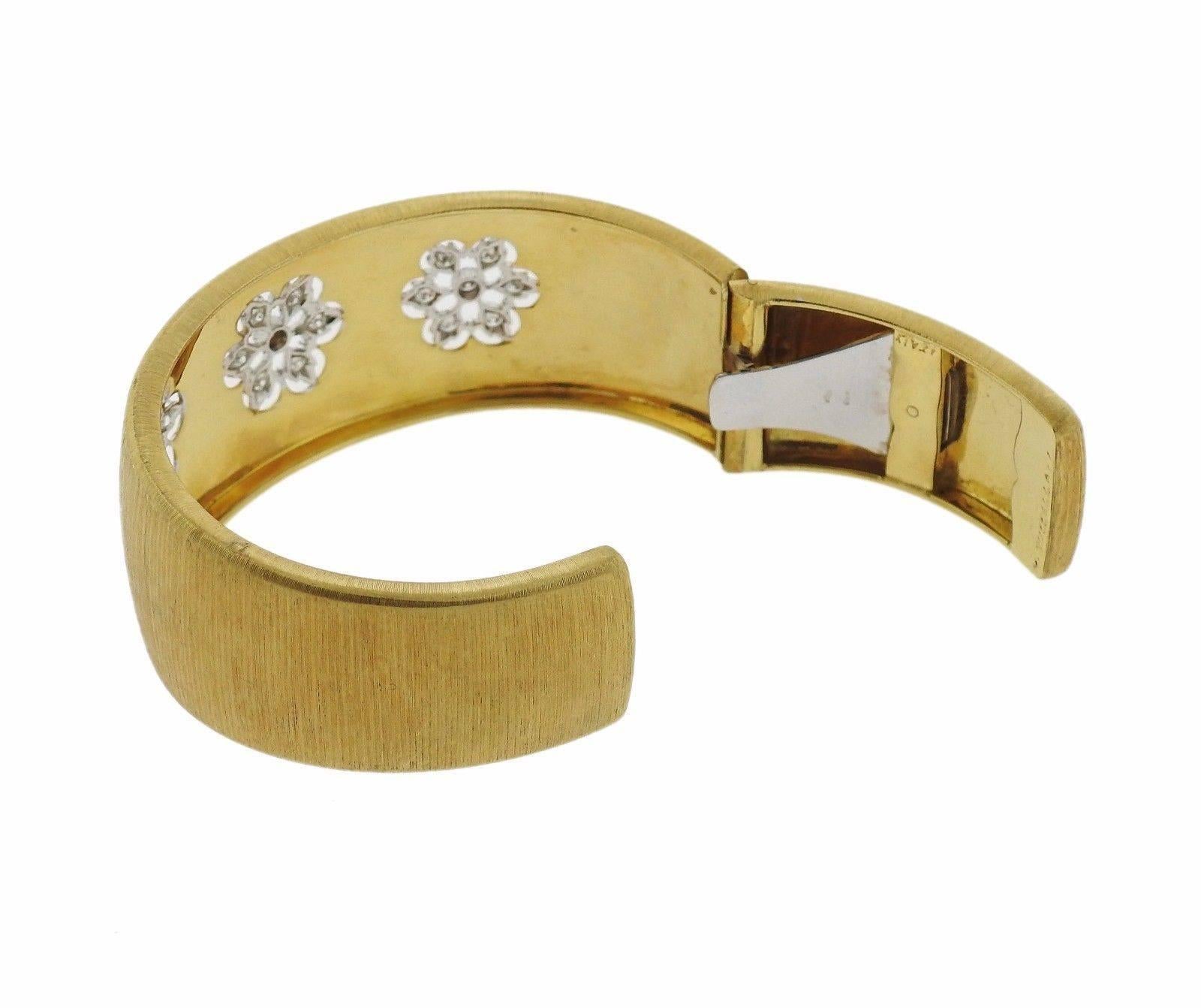 Mario Buccellati Classic Gold Diamond Cuff Bracelet 2