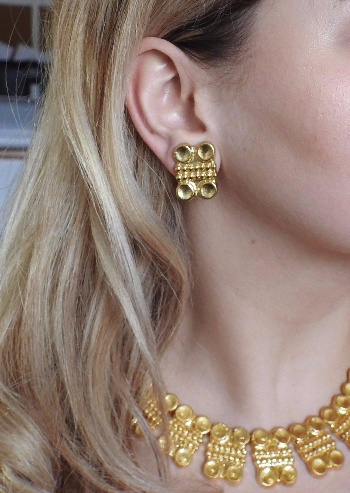 Impressive Zolotas Greece Gold Necklace Earrings Set 1