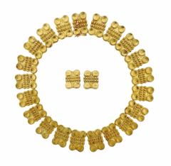 Impressive Zolotas Greece Gold Necklace Earrings Set