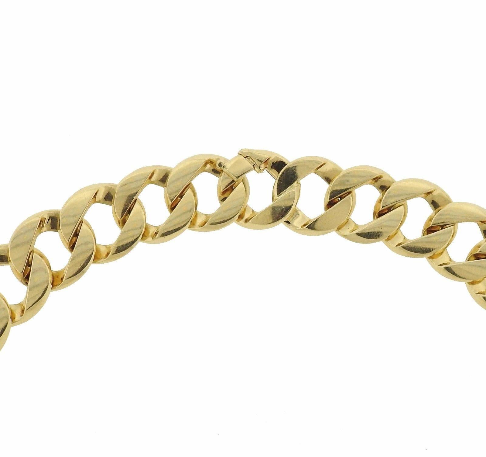 Verdura Gold Curb Link Double Wrap Bracelet In Excellent Condition In Lambertville, NJ