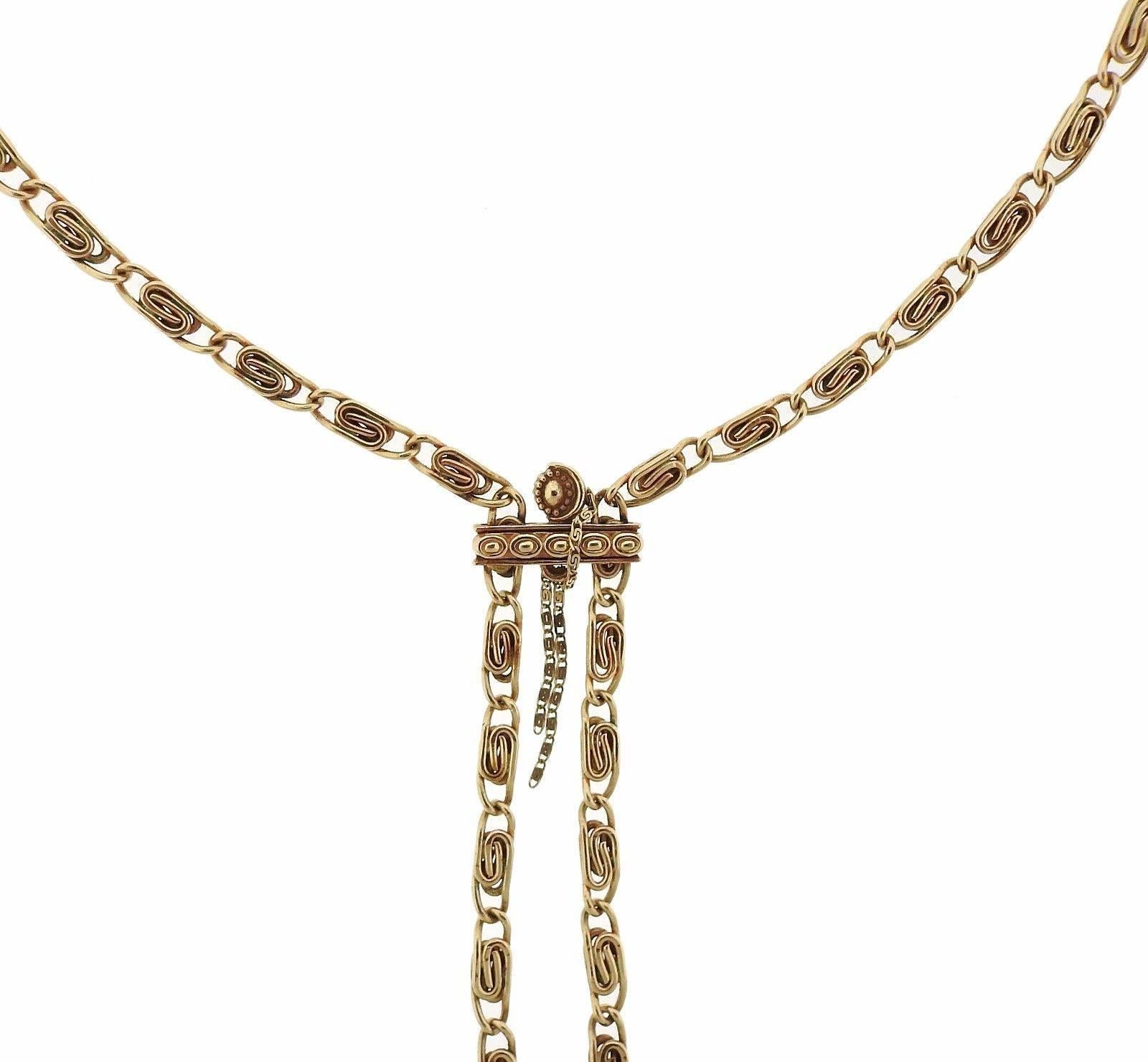 Women's Erte Aventurine Onyx Mother-of-Pearl Diamond Gold Cameo Necklace