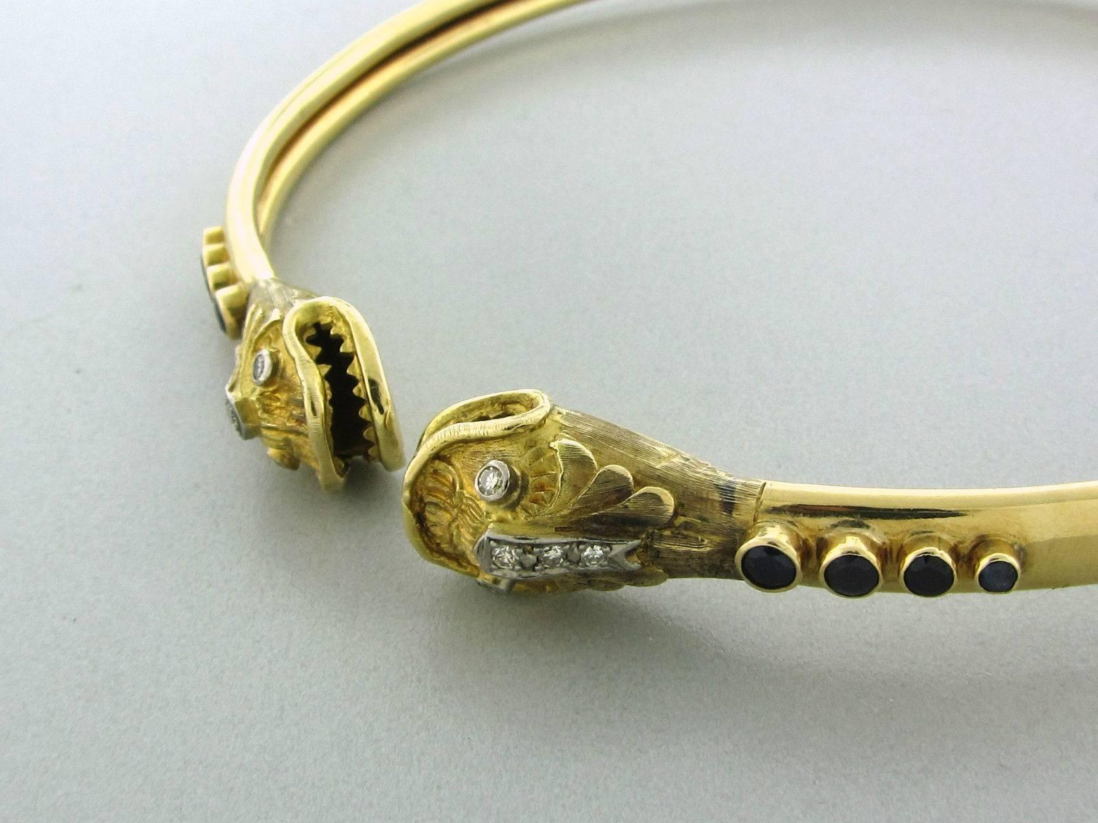 Women's Ilias Lalaounis Greece Gold Chimera Sapphire Diamond Choker Necklace