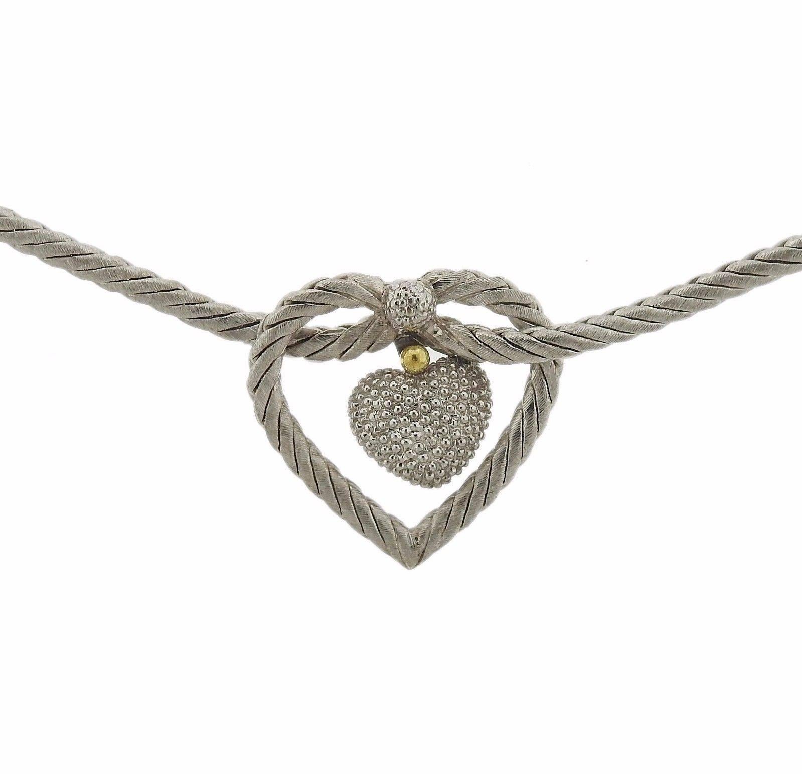 Buccellati Gold Heart Pendant Necklace In Excellent Condition In Lambertville, NJ