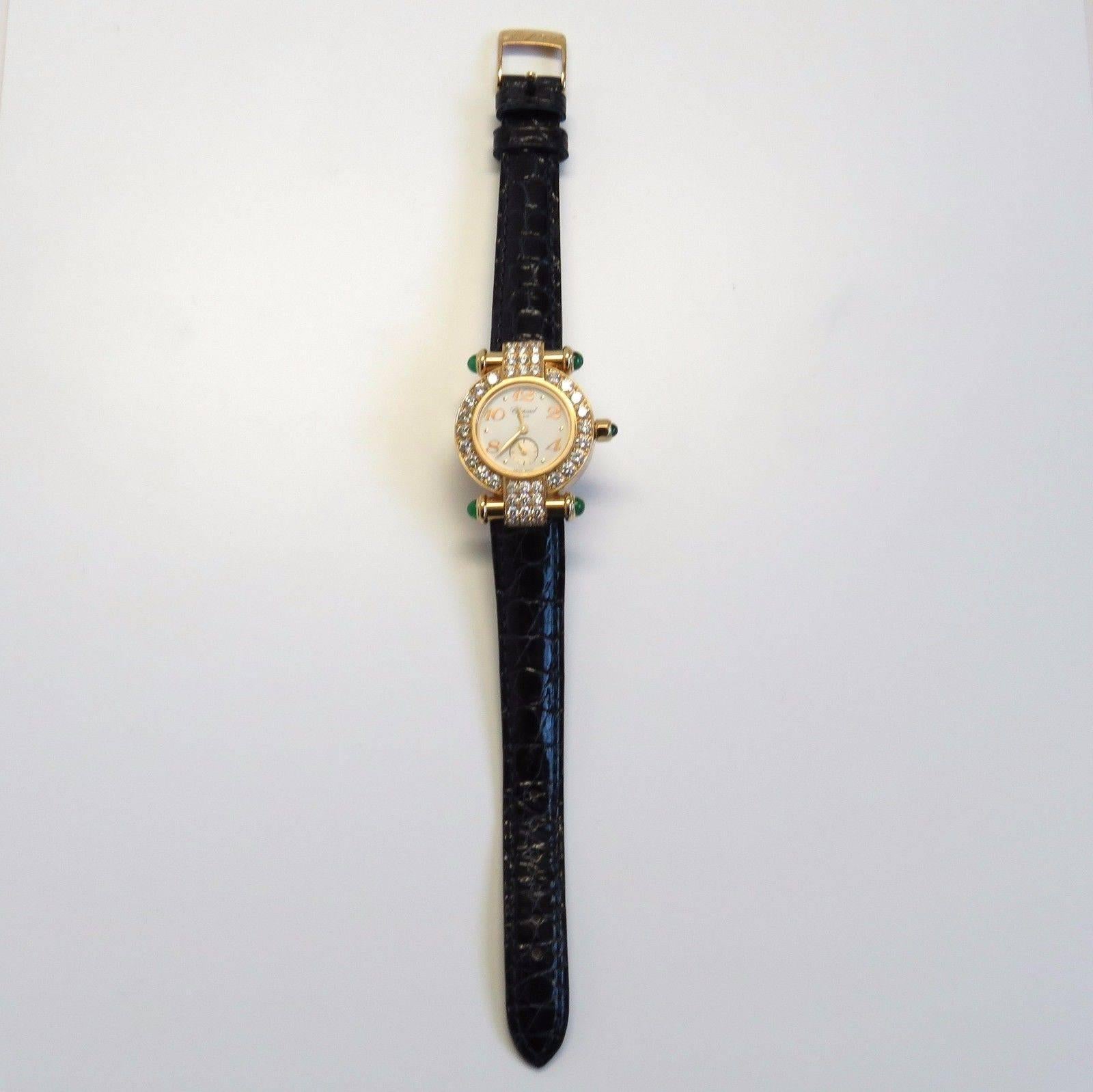 Chopard LadiesYellow Gold Diamond Emerald Imperiale Quartz Wristwatch 1