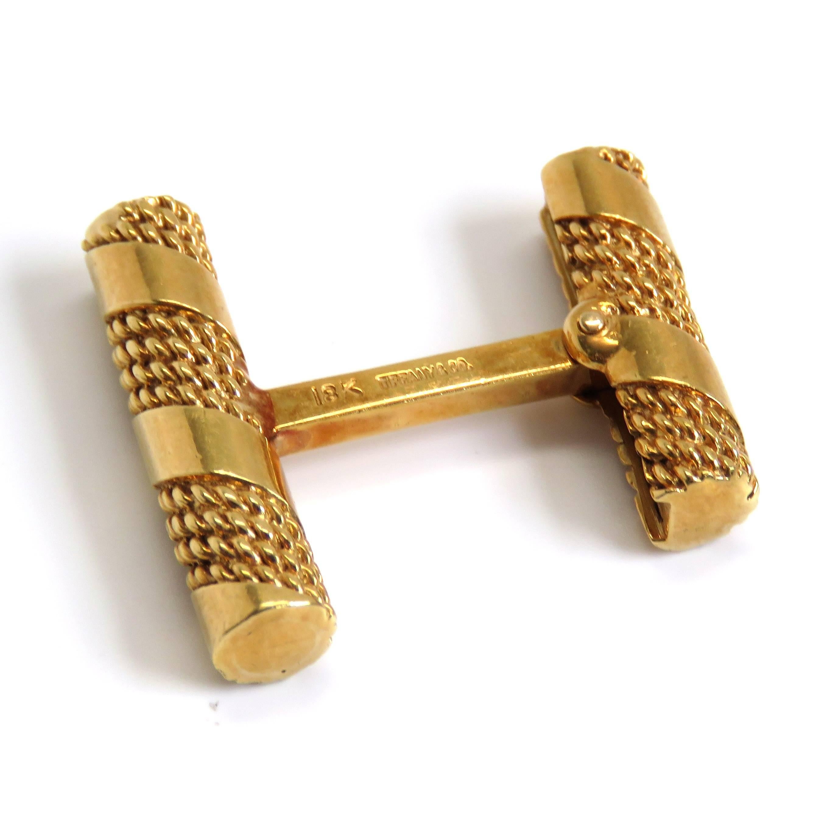 1960s Tiffany & Co. Gold Bar Cufflinks In Excellent Condition In Lambertville, NJ