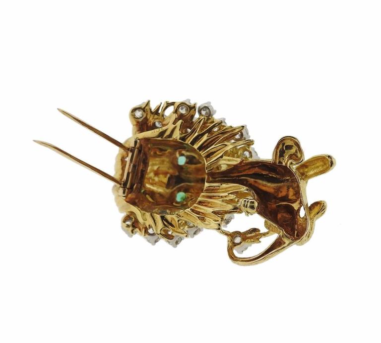 Broche (pin) Vintage Lion Avec Charmes - Artisanat Main États-Unis - Modèle CHI-62 D'occasion