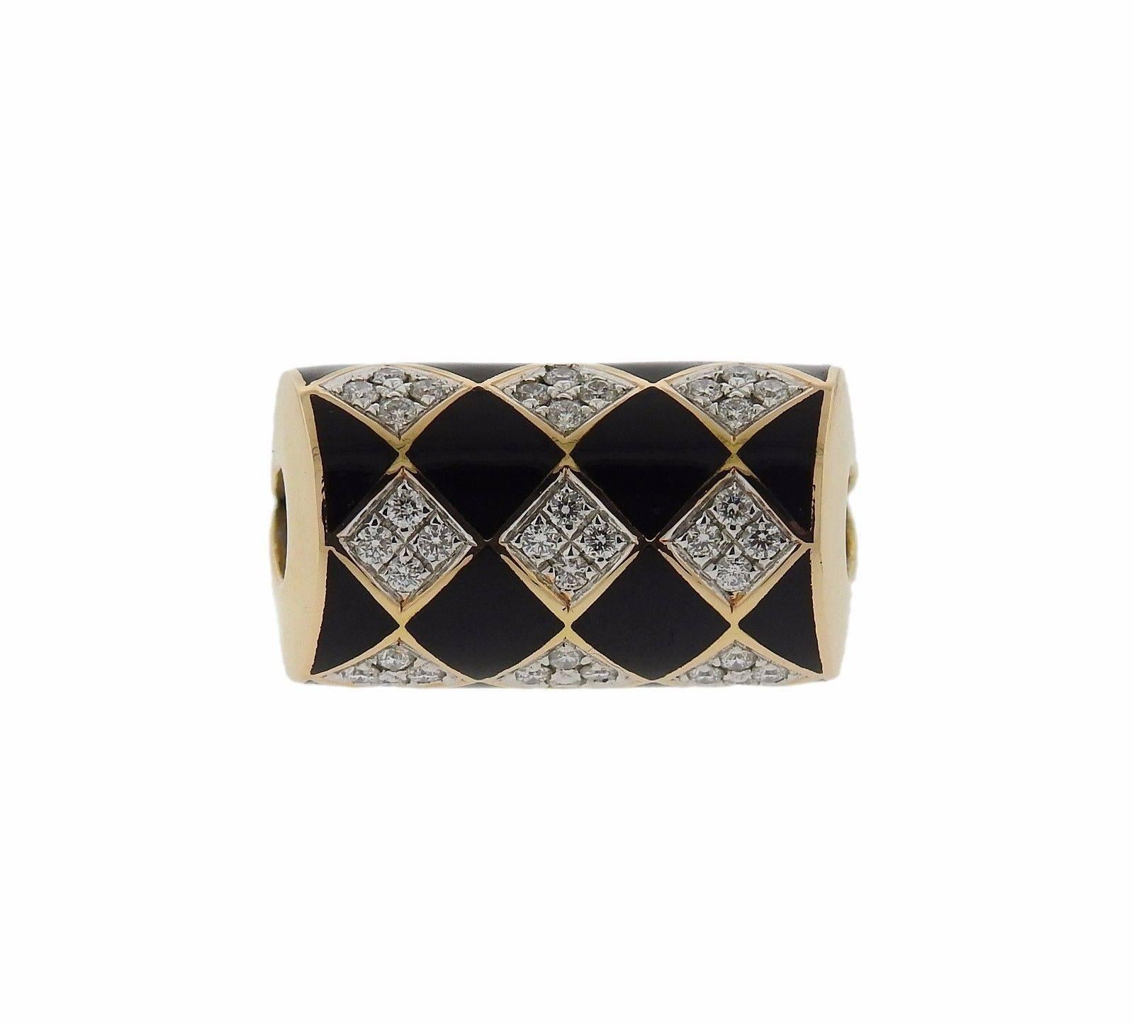 bulgari enamel ring