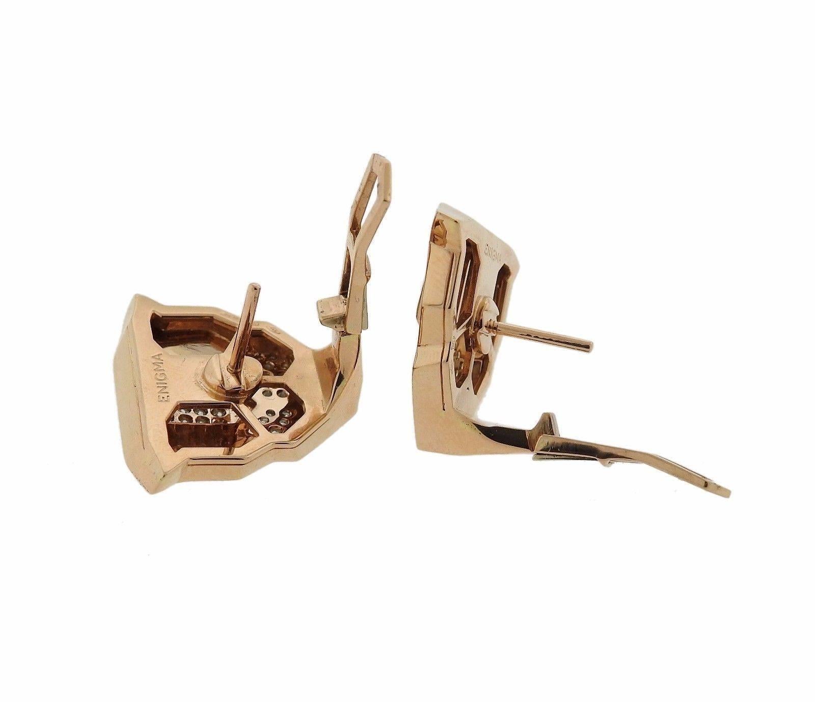 G. Bulgari Enigma Diamond Gold Panther Earrings In New Condition In Lambertville, NJ