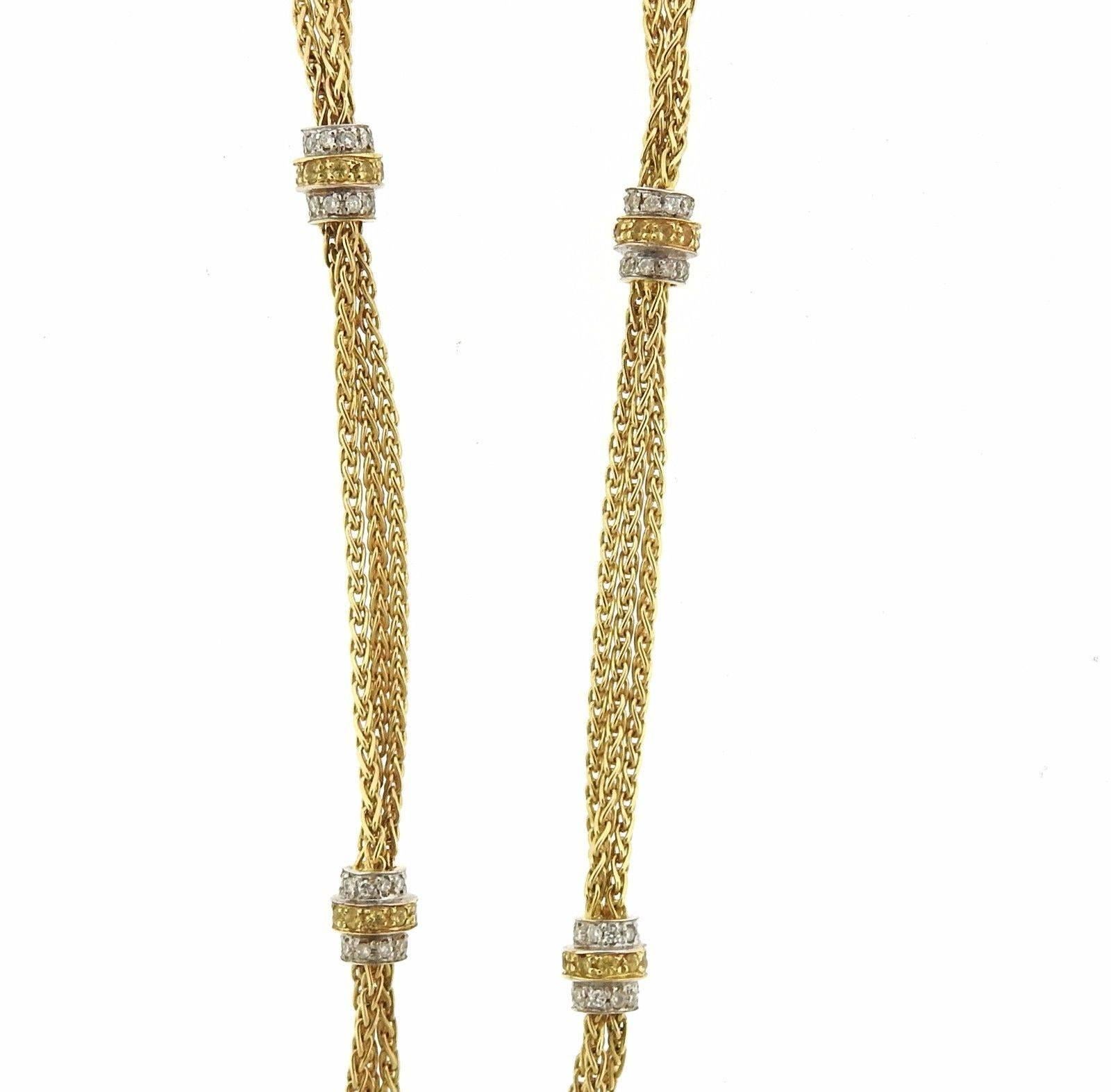 Women's or Men's Valente Multi-Color Sapphire Diamond Gold Swirl Pendant Necklace