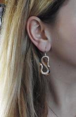 G. Bulgari Enigma Diamond Gold Snake Arrow Earrings