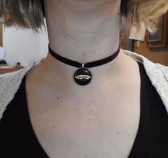 G. Bulgari Enigma Diamond Gold Jet Lips Choker Necklace
