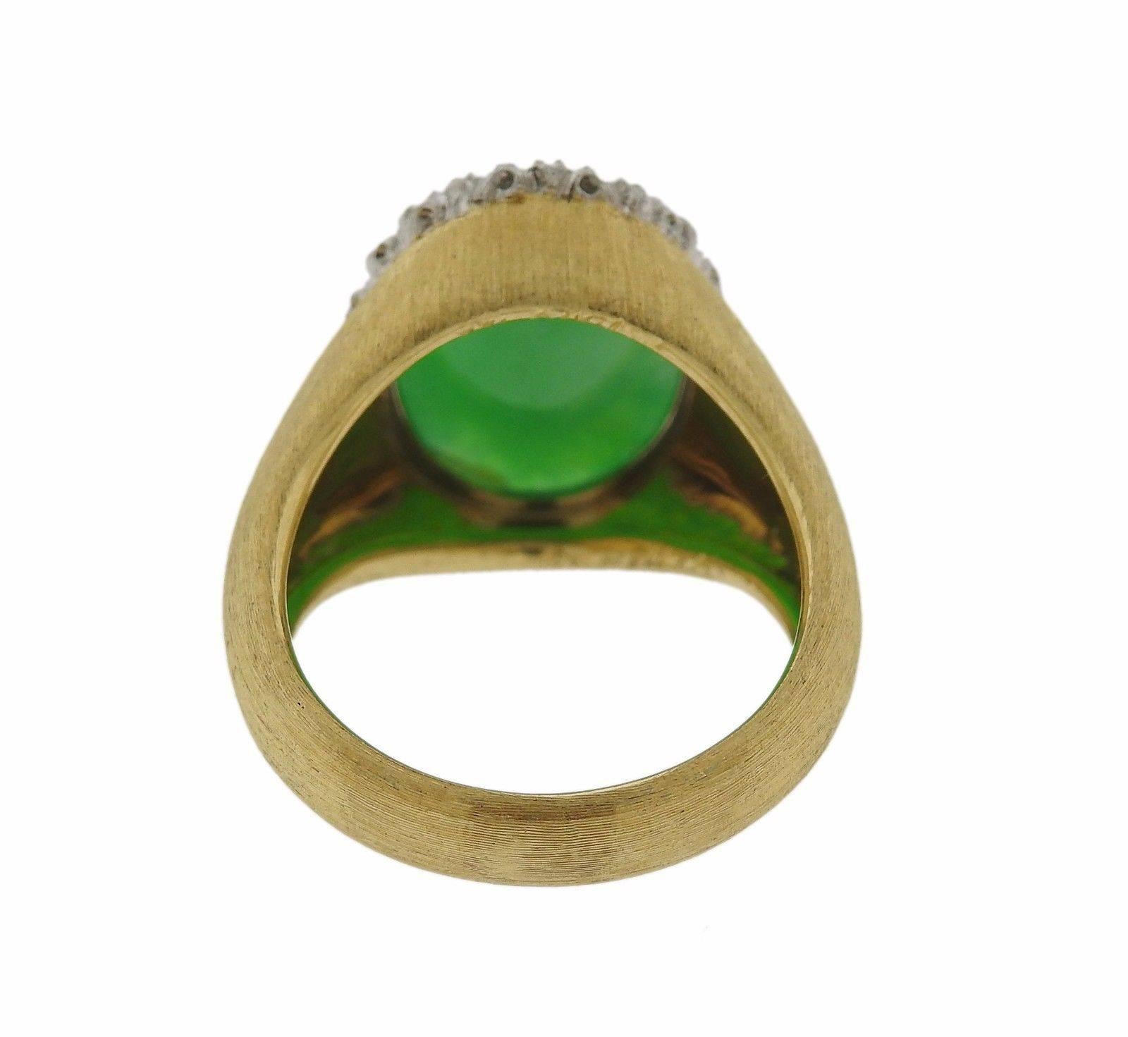 Women's Buccellati Cabochon Jade Gold Ring