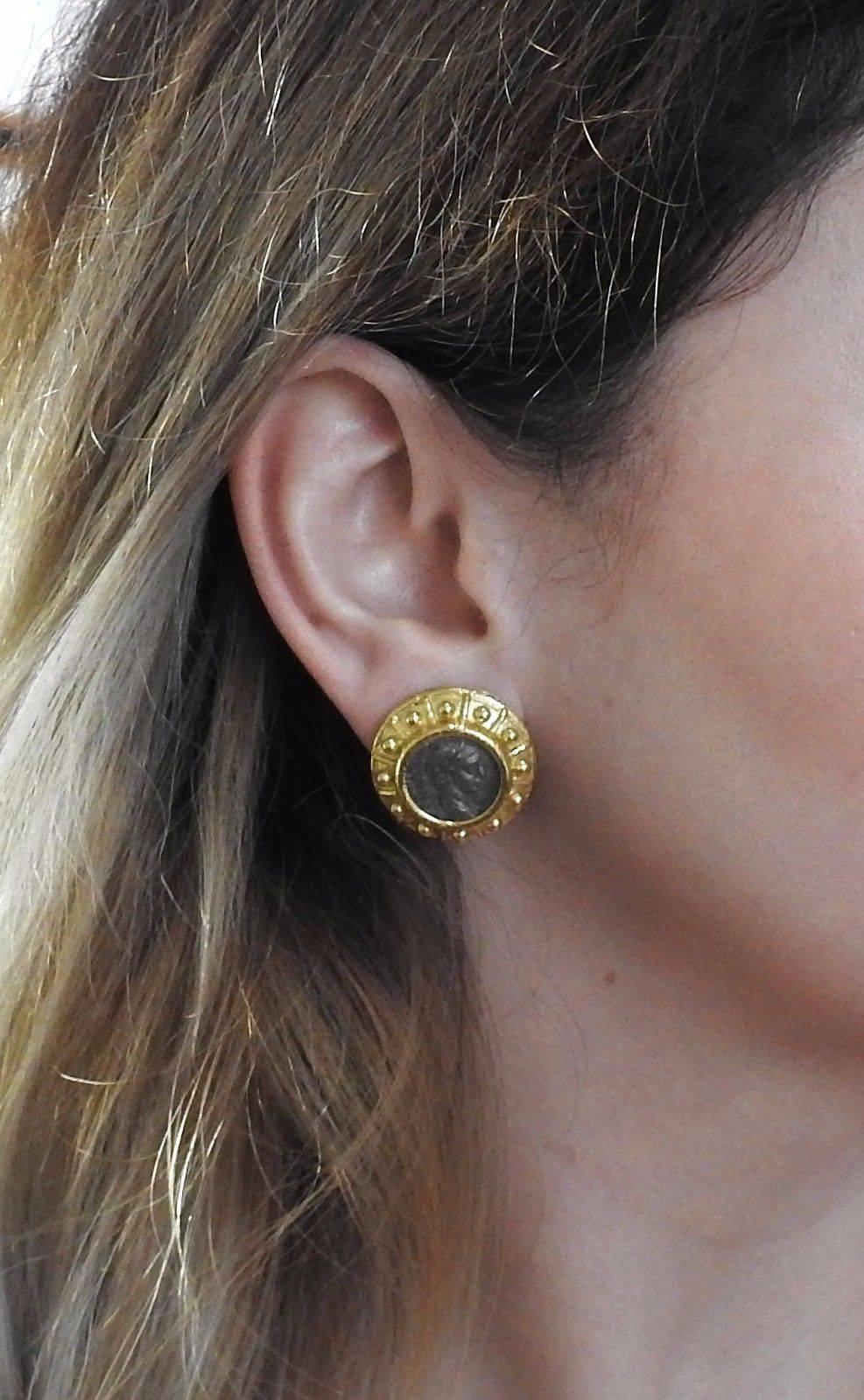Women's Elizabeth Locke Ancient Coin Gold Earrings