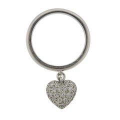 Tiffany & Co. Diamond Platinum Heart Charm Ring