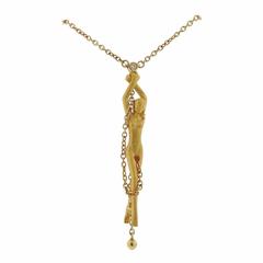 Carrera Y Carrera Diamond Gold Nymph Pendant Necklace