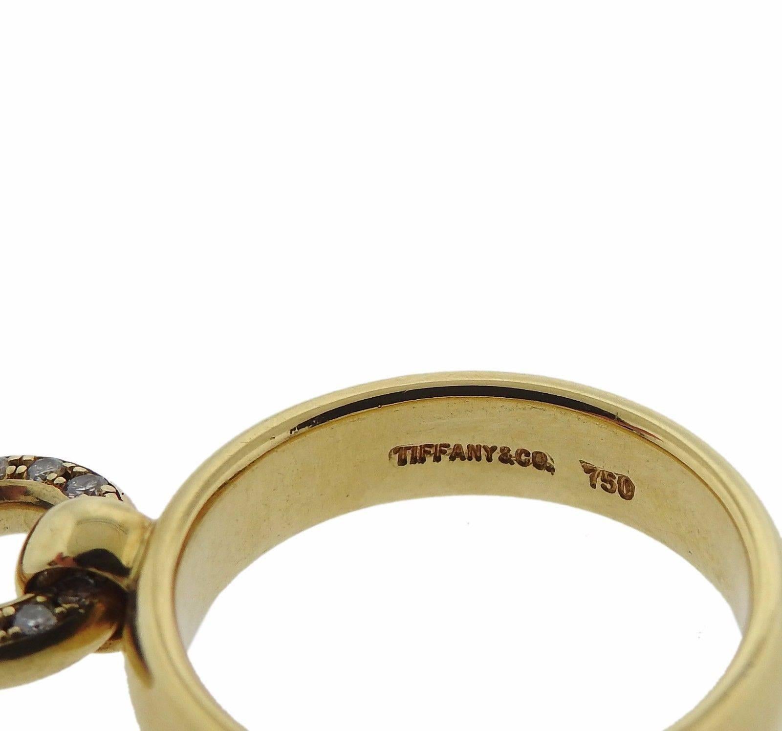 Women's Tiffany & Co. Diamond Gold Circle Charm Ring