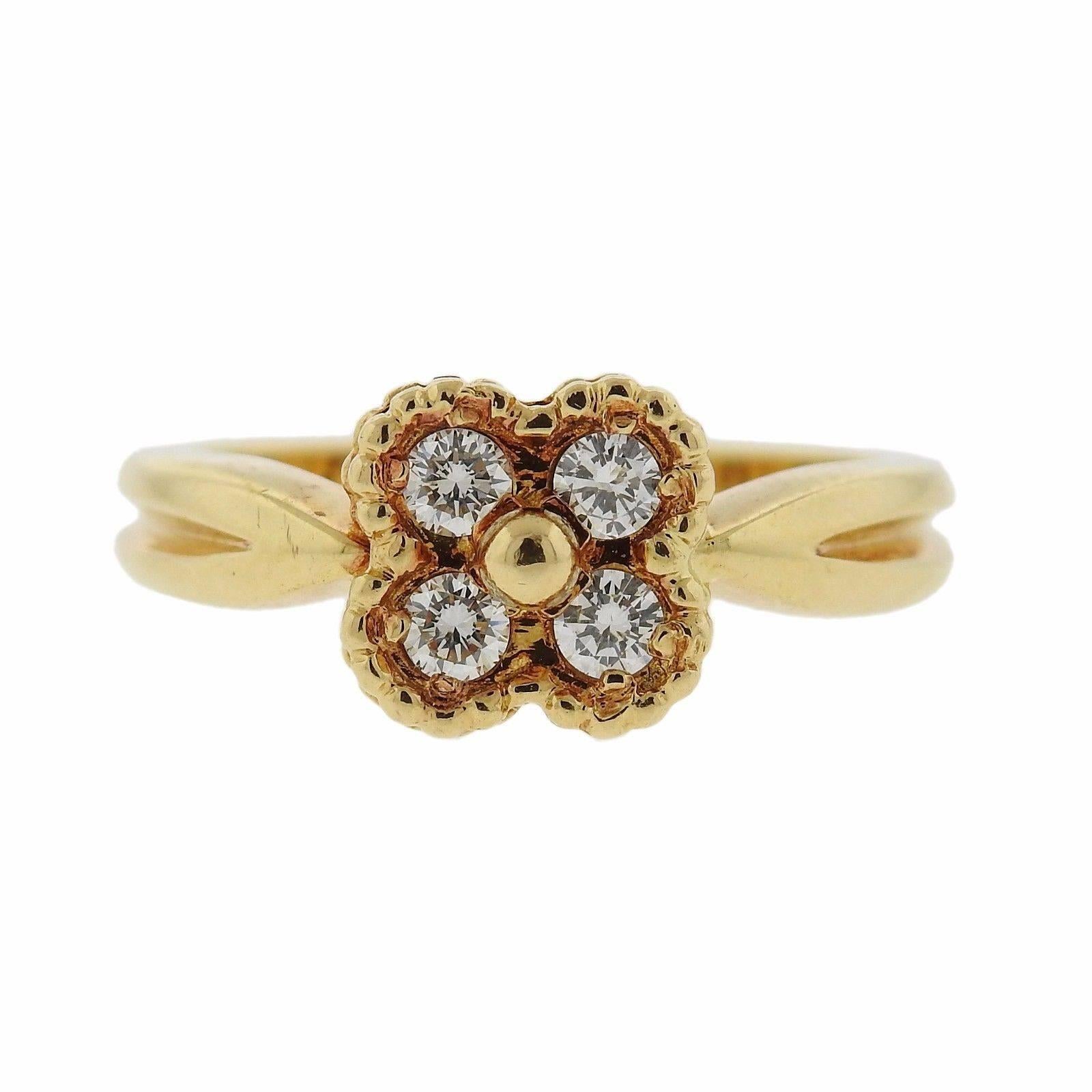 Van Cleef & Arpels Alhambra Diamond Gold Ring