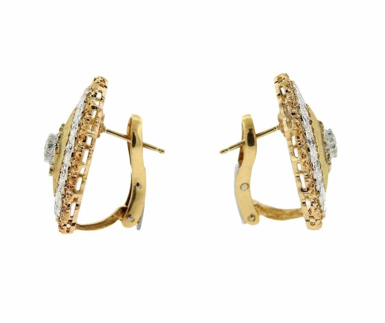 Buccellati Gold Diamond Earrings For Sale at 1stDibs