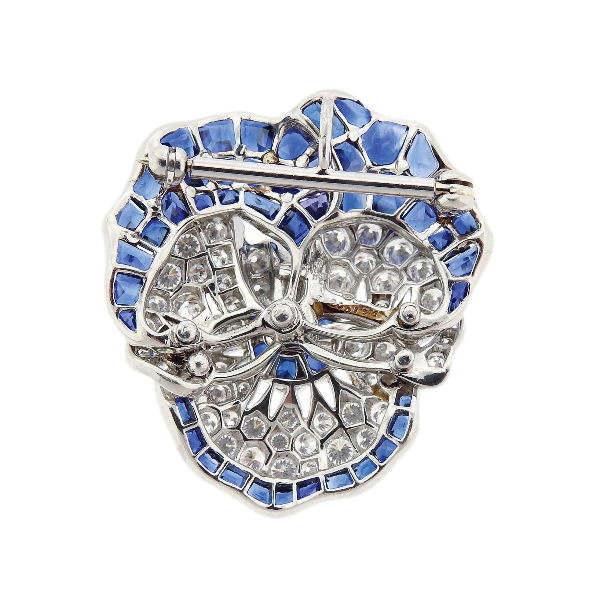 blue sapphire brooch