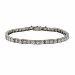 1920s Art Deco Platinum Diamond Line Bracelet