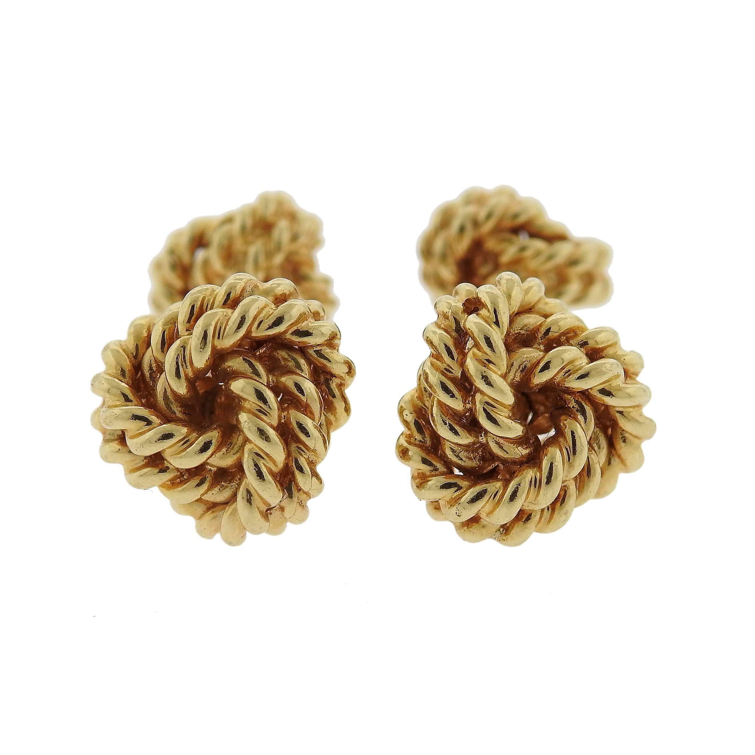 Men's Tiffany & Co. Classic Gold Knot Cuff-Links