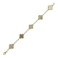 Van Cleef 
Arpels Vintage Alhambra Mother-of-Pearl Gold Bracelet