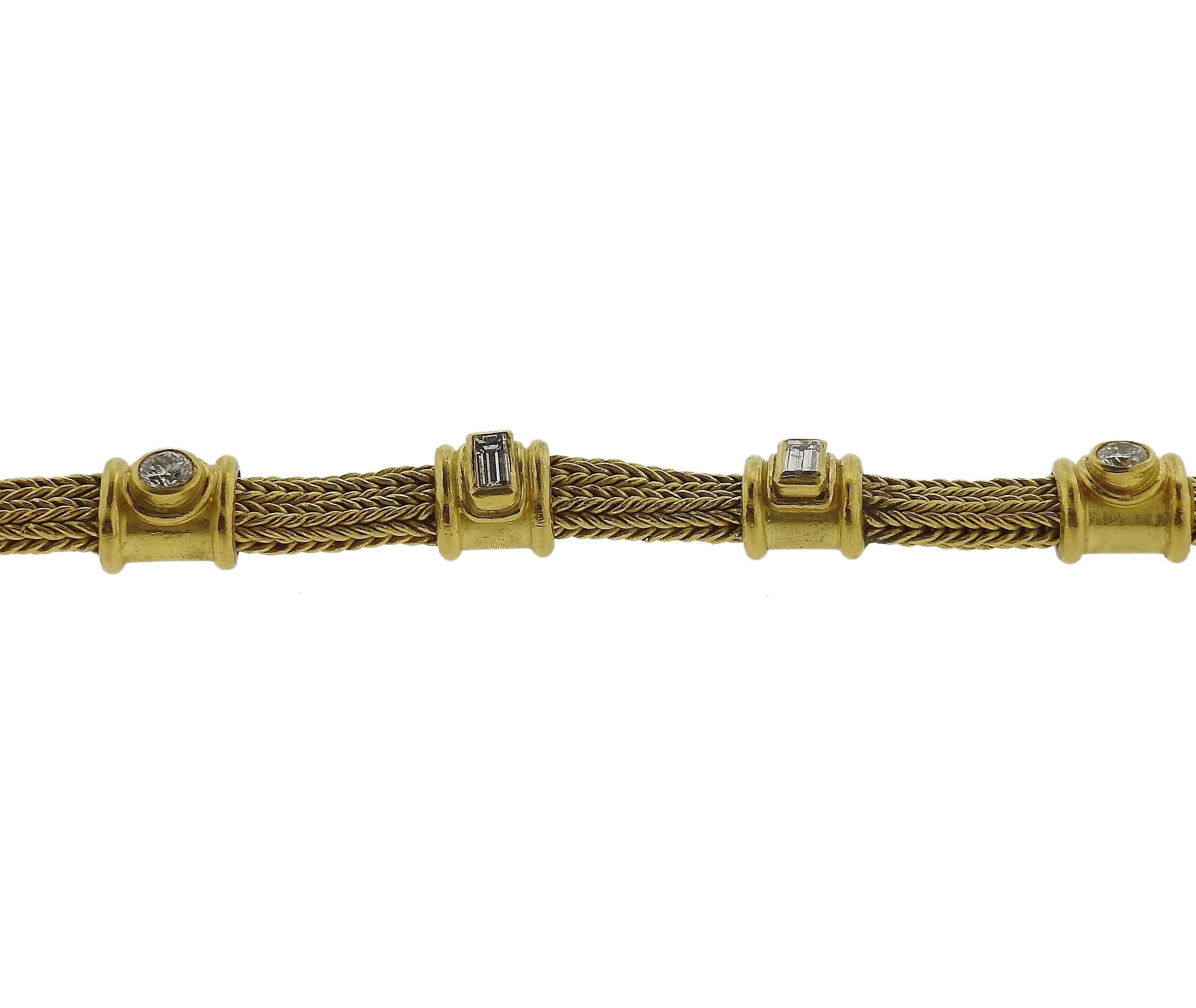 Bikakis & Johns Diamond Gold Bracelet In Excellent Condition In Lambertville, NJ