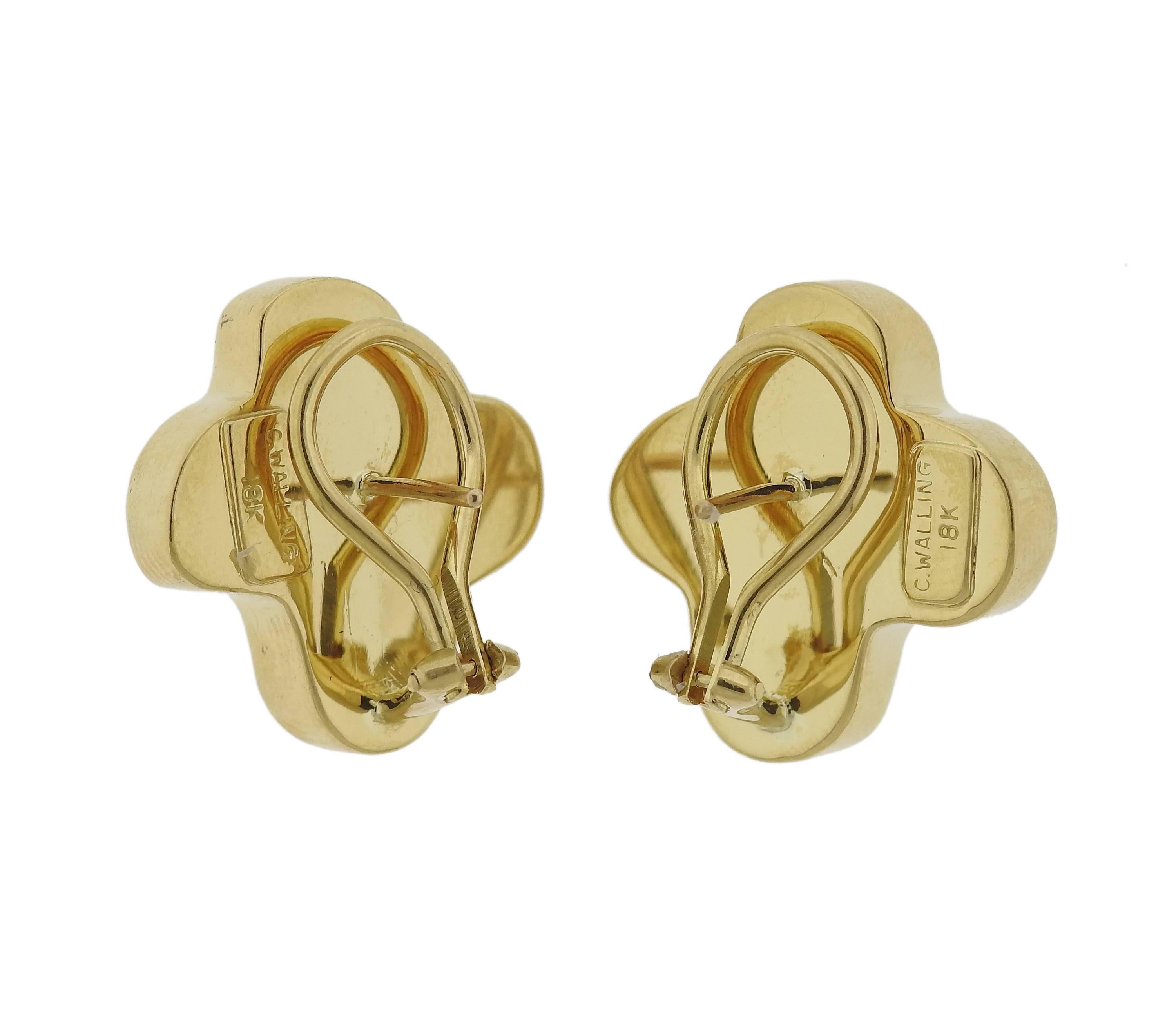 Women's Christopher Walling Gold Pearl Tourmaline Earrings