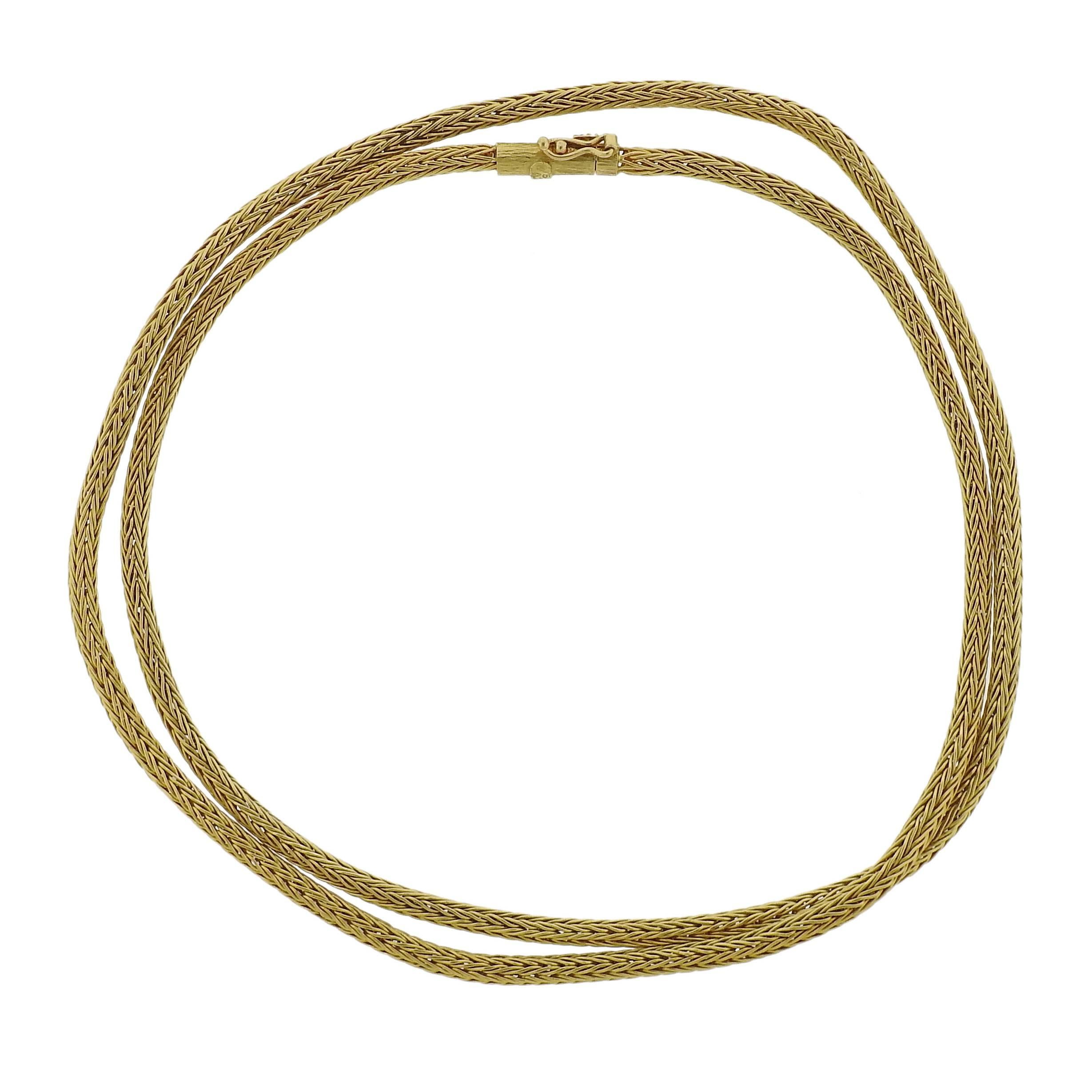 Ilias Lalaounis Gold Long Chain Necklace