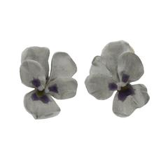 Jar Aluminum Gold Pansy Flower Earrings